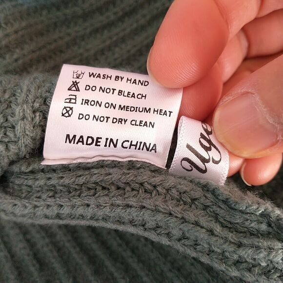 Ugerlov Sweater Pullover Women XL Green Merino Wool Blend Chunky Boxy Lagenlook - Picture 6 of 7